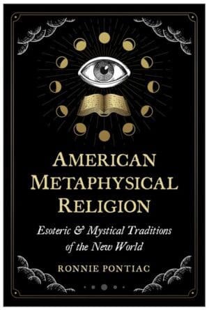 Book cover with an eye, moon phases, and an open book illustration.