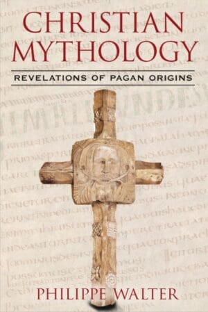 Book cover showing an ancient wooden cross with pagan origins.